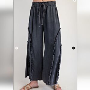 Easel Charcoal Wide-Leg Pants